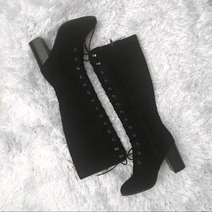 Lace Up Knee High Boots / Heels